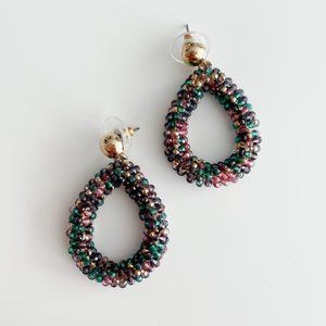 LOFT Beaded Teardrop Earrings (Multi Color)